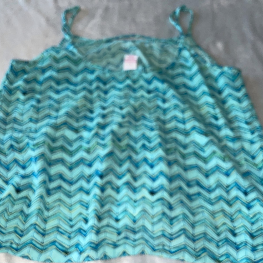 Candie's Aqua Teal Chevron Tank Top